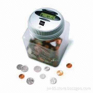 Talking Coin Jar with Coin Counter and Add/Subtract Functions